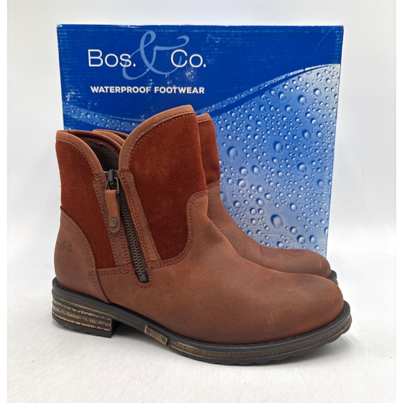 Bos. And Co. STRIVE RUST Women's NEW Suede Zip-Up Ankle Boots Brown EU Size 37 - Picture 1 of 10